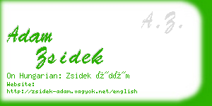 adam zsidek business card